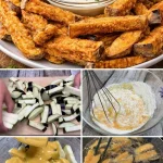 Crispy fried eggplant slices in batter served on a plate